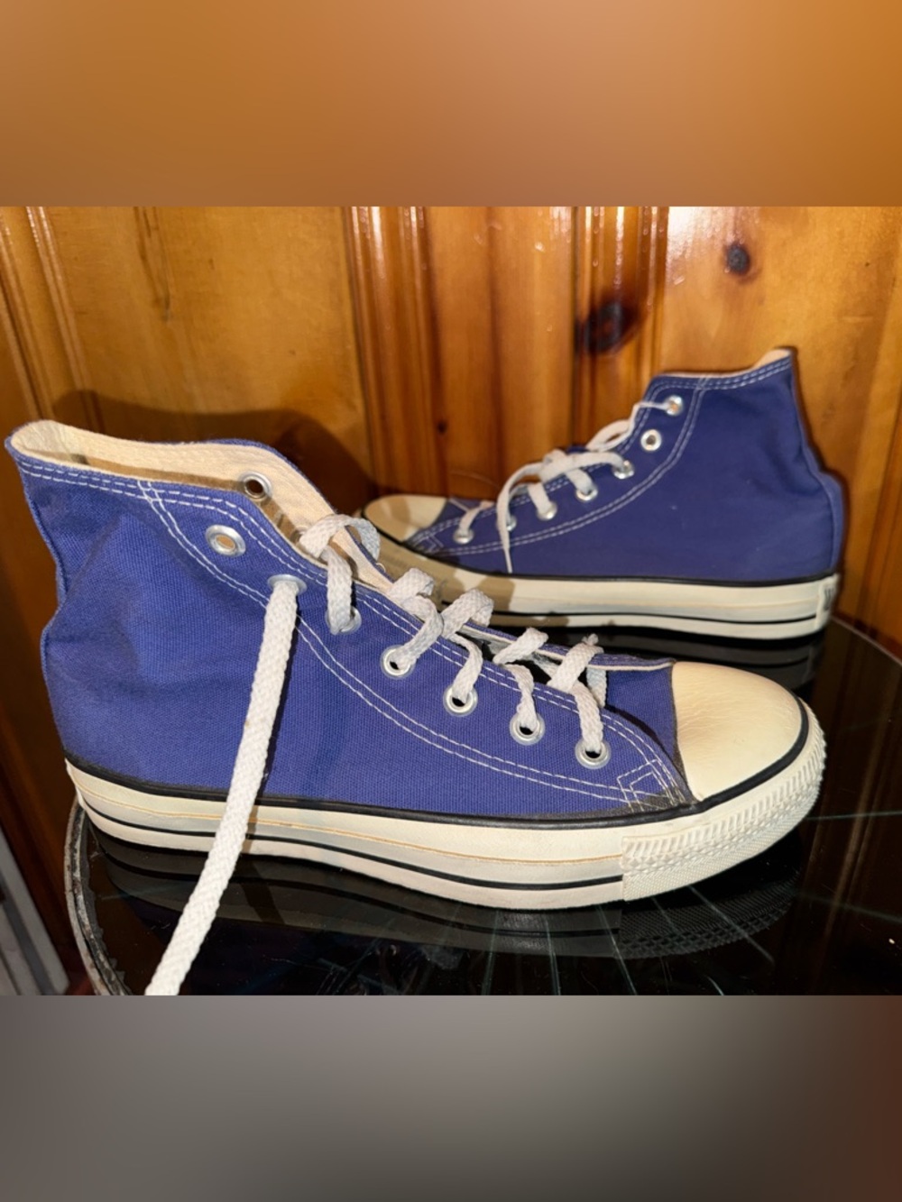 Classic High-Top Canvas Sneakers in Royal Blue